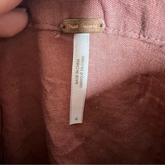 Free People Womens Ruffle My Feathers Mini Wrap Linen Skirt in Rose Pink Size 4 - Picture 6 of 8